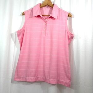 Nike Wome's Golf Tank Pink & White, Size L, Dri-Fit‎